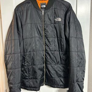 The North Face Men's Black and Orange Puffer Jacket